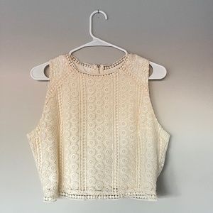 White Lace Abercrombie & Fitch Square Tank